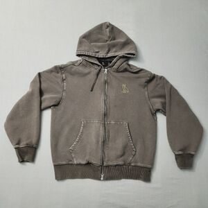 Adult Drake OCTOBERS VERY OWN Garment Dyed Double Zip Jacket Sz M Taupe OVO